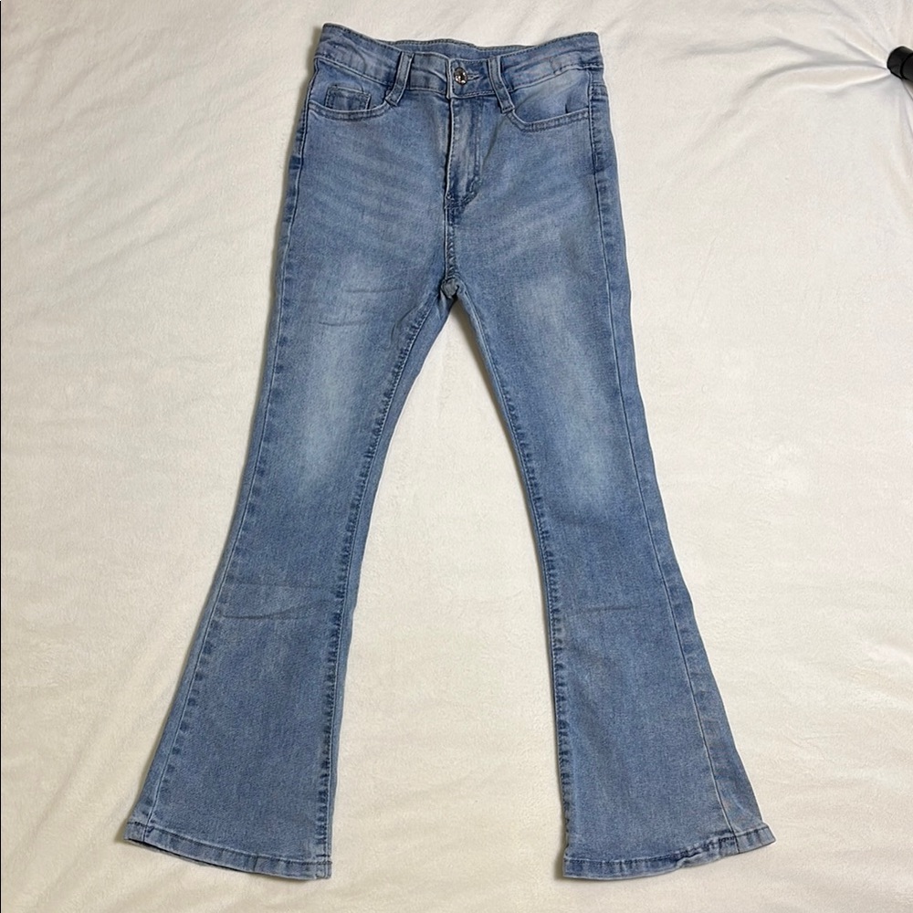 SHEIN Blue Flared High-Rise Jeans